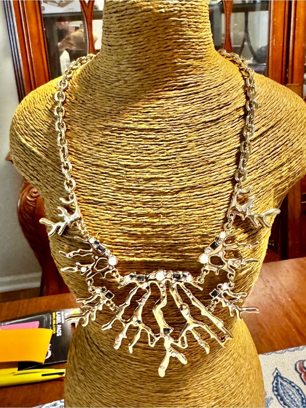 Tommy Bahama Gold Coral Branch Statement Necklace